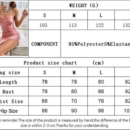 Women's Satin Ruched Bodycon Spaghetti Strap Sexy Cocktail Mini Dress
