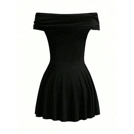 Women's Summer Off The Shoulder Ruffle Bodycon Mini Party Dress