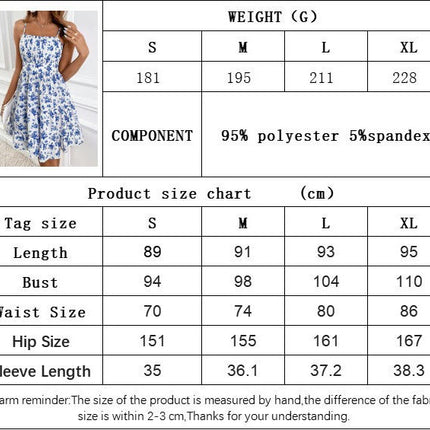 Women's Summer Mini Dress Casual Sleeveless Spaghetti Strap Ruffled A Line Floral Dress