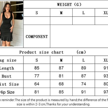 Women's Summer Sleeveless Sexy V Neck Ruched Ruffle Bodycon Mini Party Dress