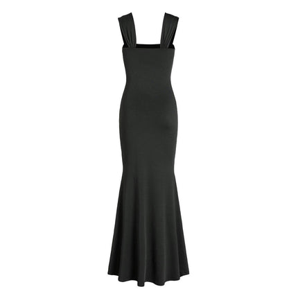 Women's Summer Bodycon Maxi Dress Sleeveless Square Neck Long Cocktail Party Dresses