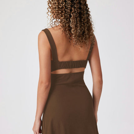 Women Sleeveless Ruched Tank Dress Solid Square Neck A Line Casual Summer Mini Dresses