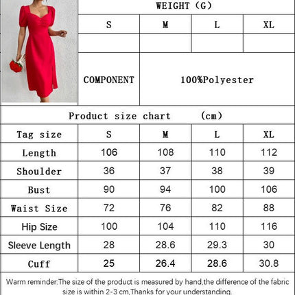 Womens Sweetheart Neck Midi Dress Short Puff Sleeve Side Split Casual Solid Dress