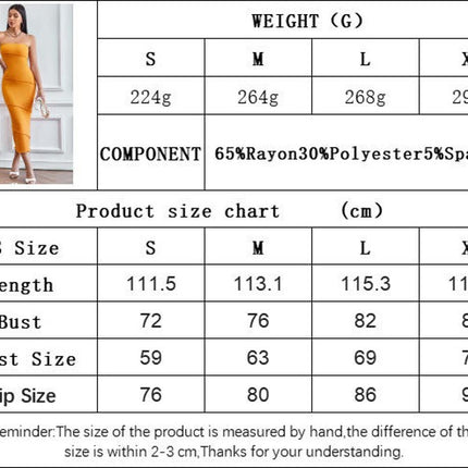 Women's Summer Midi Bodycon Dresses Strapless Tube Top Party Club Dress