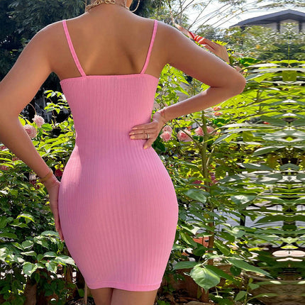 Women's Sexy Sleeveless Spaghetti Strap Bodycon Mini Club Party Summer Dress