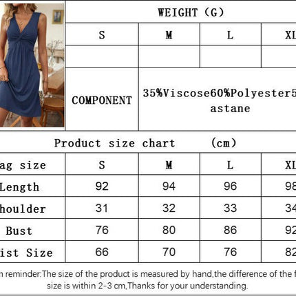 Women's V Neck Twist Front Sleeveless Tank Dress Summer Solid Casual A Line Dress