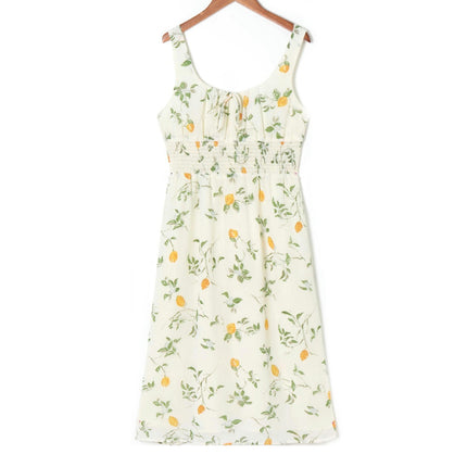 Women Floral Summer Sleeveless Boho Flowy Midi A Line Casual Dress