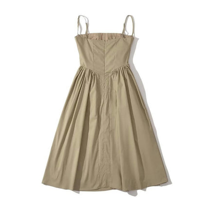 Summer Midi Dress Spaghetti Strap Flowy A Line Swing Dresses for Women