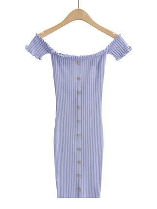 Womens Summer Casual Short Sleeve Off Shoulder Knit Bodycon Midi Dresses