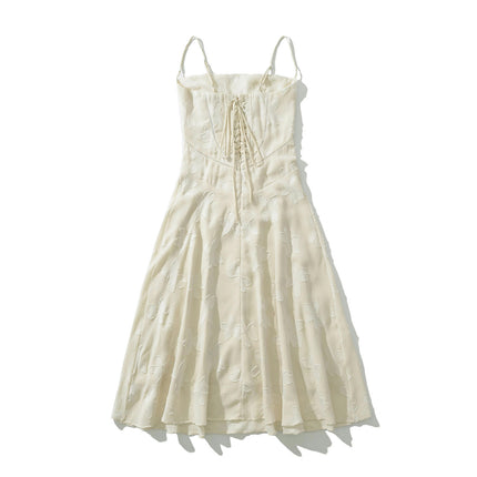 Women Spaghetti Strap Maxi Dress Corset Sleeveless Lace Up Dresses
