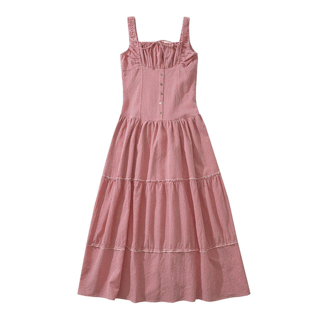 Women Corset Dress Boho Summer Spaghetti Straps Square Neck Casual Maxi Dresses