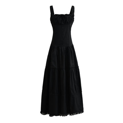 Women Corset Dress Boho Summer Spaghetti Straps Square Neck Casual Maxi Dresses