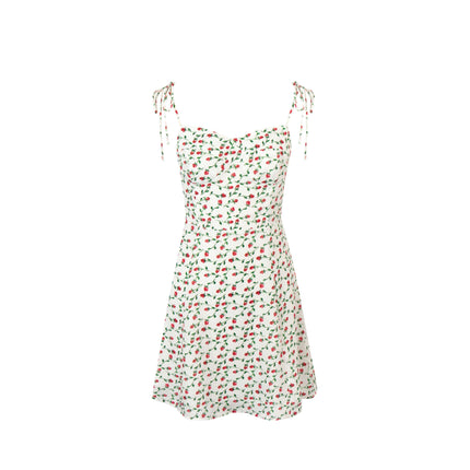 Women's Summer Tie Strap Mini Dress Sleeveless A Line Swing Short Dresses