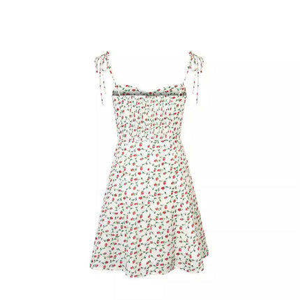 Women's Summer Tie Strap Mini Dress Sleeveless A Line Swing Short Dresses