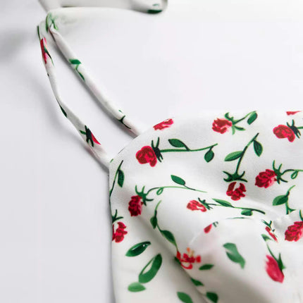 Women's Summer Tie Strap Mini Dress Sleeveless A Line Swing Short Dresses