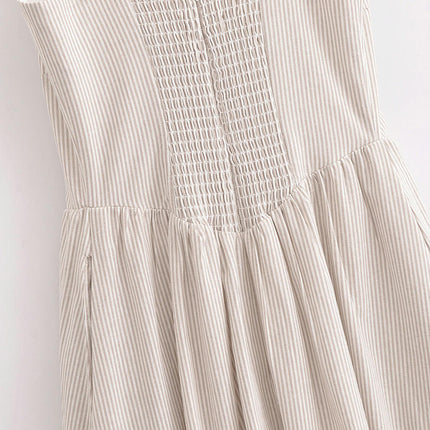 Women Square Neck Long Dress Sleeveless Spaghetti Strap Swing Summer Dresses