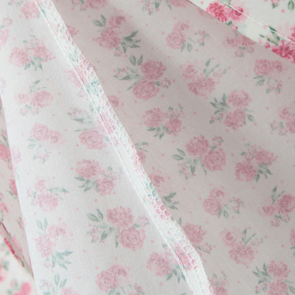 Women Summer Floral Dress Spaghetti Straps Ruffle Corset Square Neck Flowy Dress