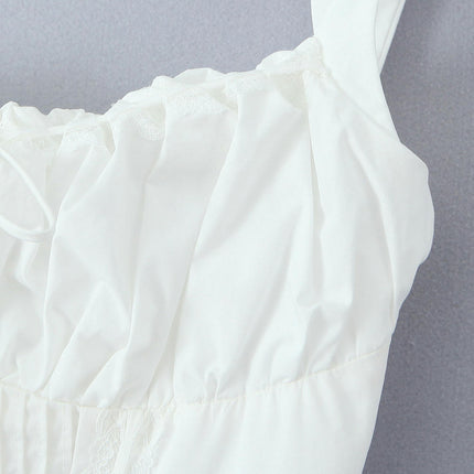 Women Spaghetti Strap Mini Dress Corset Sleeveless Square Neck Dress