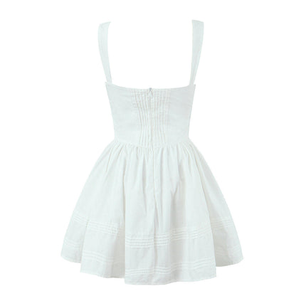 Women Spaghetti Strap Mini Dress Corset Sleeveless Square Neck Dress