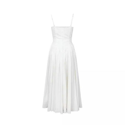 Casual Summer Dresses for Women Spaghetti Strap Square Neck Midi Corset Dresses