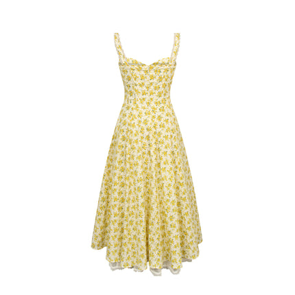 Womens Summer Dresses Sleeveless Spaghetti Strap Lace Trim Beach Long Dress