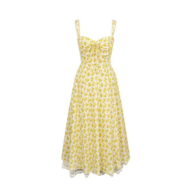 Womens Summer Dresses Sleeveless Spaghetti Strap Lace Trim Beach Long Dress