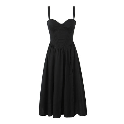 Sexy Corset Sundresses for Women Summer Spaghetti Strap Sleeveless Midi Dresses