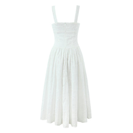 Women Summer Sleeveless Corset Dress Causal Spaghetti Straps Midi Sundress