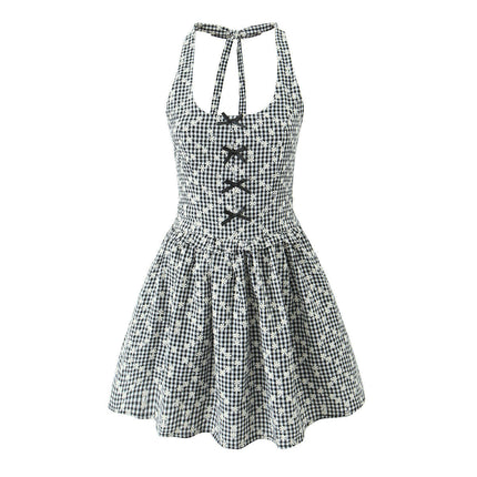 Women's Summer Dress Halter Neck Mini Dress  A-Line Flowy Sundress