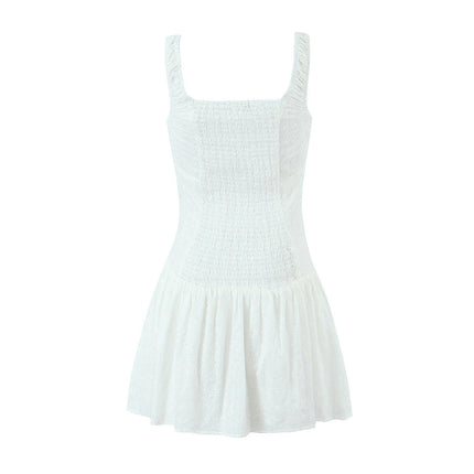 Women's Summer Corset Mini Dress A-line Flowy Sundress Eyelet Dresses