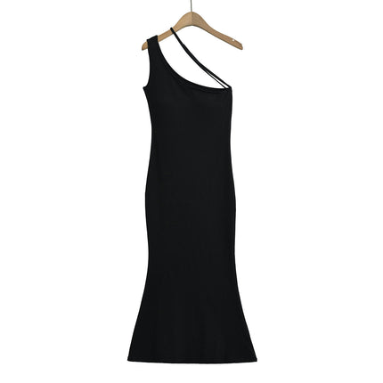 Women Sexy One Shoulder Maxi Dress Summer Sleeveless Bodycon Dresses