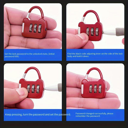 1pc Mini Small Anti-theft Small Lock, Backpack Anti-theft Lock, Aluminum Alloy Padlock