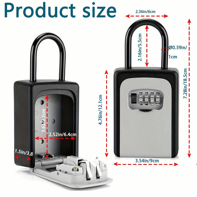 2pcs Key Lock Box+Key Combination Box With House Key Storage Code Combination Door Lock