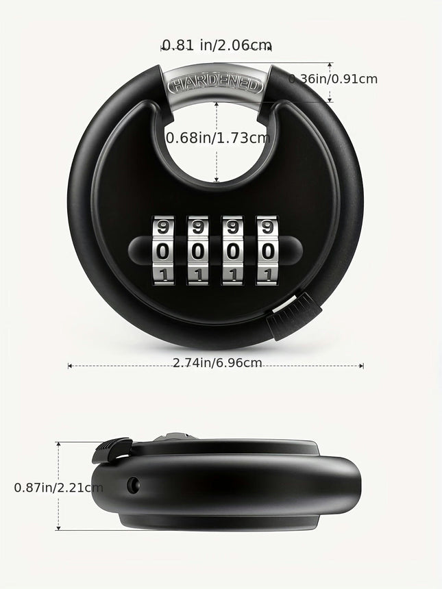 Password Lock Circular Padlock Keyless Heavy-duty Combination Lock, Suitable For Outdoor Shed