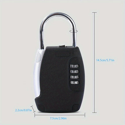 Metal Hidden Key Safe Box 4-Digital Password Combination Lock With Hook Padlocks (2 Pack)