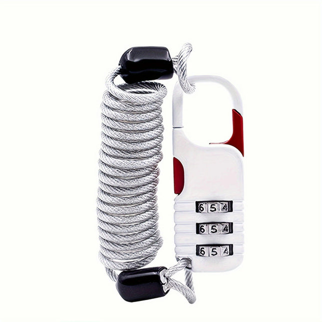 2-Pack Combination Padlocks with Spring Cable Security Locks for Bikes,Luggage, Backpacks