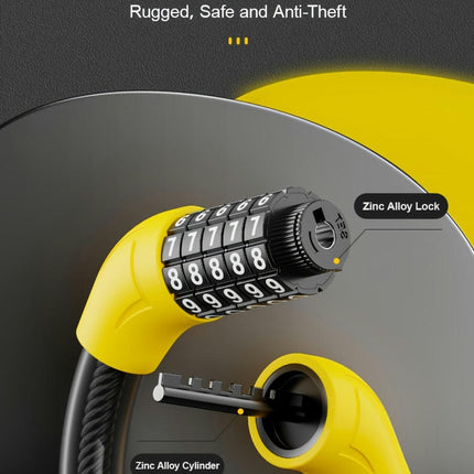 5-Digit Combination Lock, Heavy-Duty Anti-Theft Lock, Suitable For Bikes/Scooters/Electric Bikes