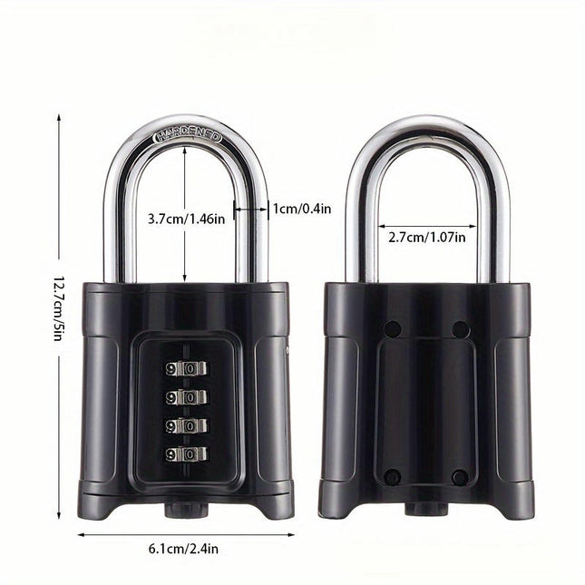 Outdoor Heavy Duty Combination Padlock, 4 Digit Padlock For Home, School, Garage, Fences