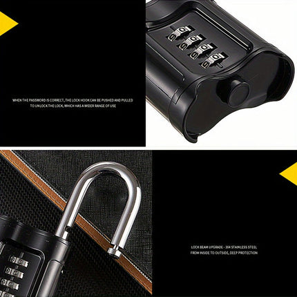 Outdoor Heavy Duty Combination Padlock, 4 Digit Padlock For Home, School, Garage, Fences