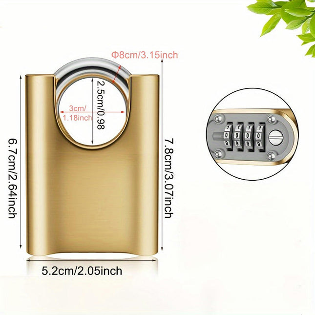 2 pieces 4-digit Lock Bottom Combination Padlock Package Beam Lock Gym Padlock