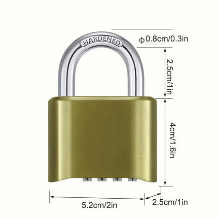 Heavy Duty Combination Lock, 4 Digit Resettable Weatherproof Padlock For Lockers, Outdoor