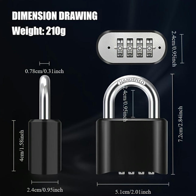 Outdoor Combination Padlock, [Design Of Password] Weatherproof Resettable Combination Padlock