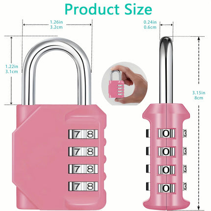 2 Pack Combination Lock 4 Digit Locker Lock Outdoor Waterproof Padlock for Lockers