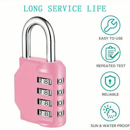 2 Pack Combination Lock 4 Digit Locker Lock Outdoor Waterproof Padlock for Lockers