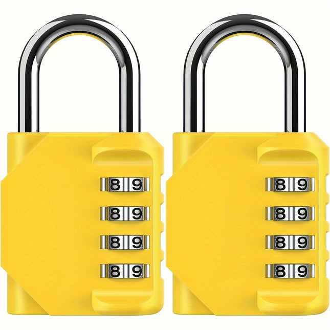 2 Pack Combination Lock 4 Digit Locker Lock Outdoor Waterproof Padlock for Lockers