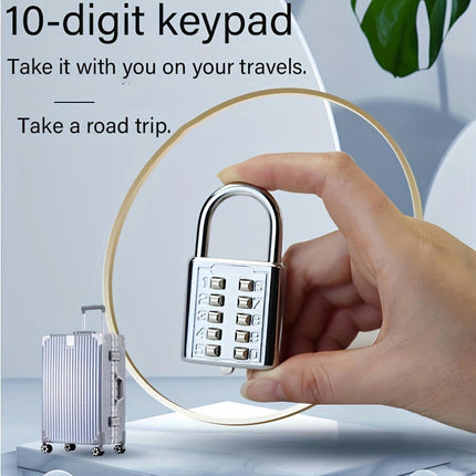 Ten-bit Key Lock Luggage Combination Lock Home Lock Fixed Combination Padlock