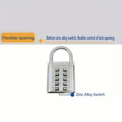 Ten-bit Key Lock Luggage Combination Lock Home Lock Fixed Combination Padlock