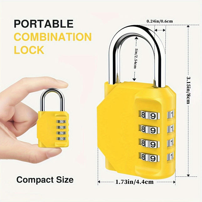 3-Piece Combination Lock 4-Digit Locker Outdoor Waterproof Padlock Suitable for Lockers