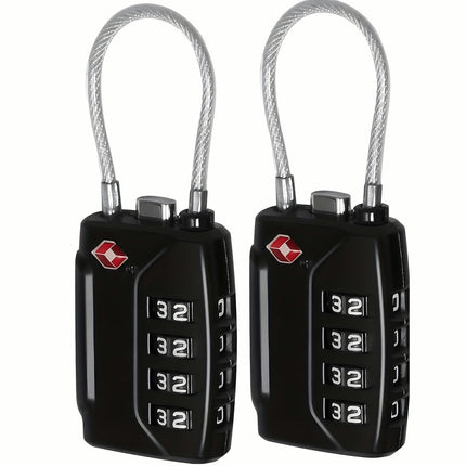 Cable Locks with Re-Settable Combination And Alloy Body - Suitable for Luggage, School Lockers