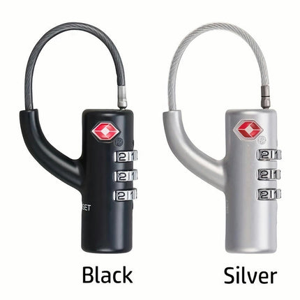 1pc TSA Lock Overseas Trolley Luggage Suitcase Lock Car Padlock With Steel Cable Password Lock